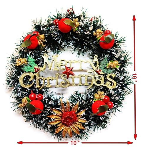 Image of Designer Christmas Wreath /Wall Hanging /Decoration for Xmas Party /Christmas Decorations for Home /Gifts /Wreath | PoPo Toys | 25 Cm