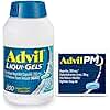 Advil Liqui-Gels Pain Reliever and Fever Reducer, Pain Medicine for Adults with Ibuprofen 200mg for Headache, Backache, Menstrual Pain and Joint Pain Relief - 200 Capsules, Advil PM Ibuprofen - 2 Ct