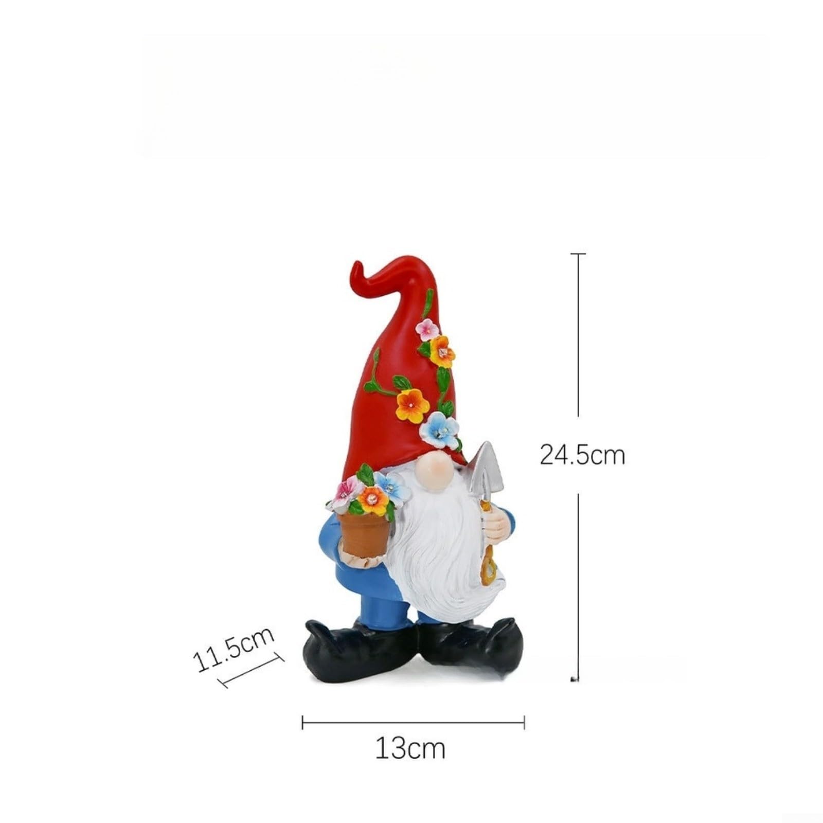 Figura da giardino in resina a energia solare, ornamento da esterno a LED a luce calda per cortile, prato, patio, decorazione