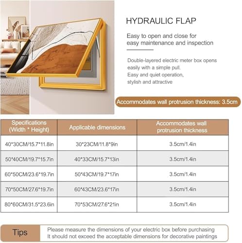 Decorative Electric Panel Cover, Wall Art for Circuit Breaker Box, Creative Hideaway Distribution Cover, Stylish Hanging Picture (15.7 x 11.8 in, Style 3)