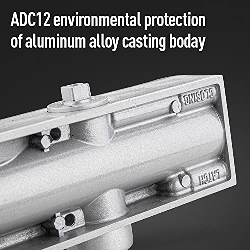 Door Closer Adjustable Automatic Size 4 Spring Hydraulic For Home & Commercial Use, For 132~187 Lbsweight Door, Applies Regular, Top Jamb Or Parallel Installation With Delay Action #TOP4