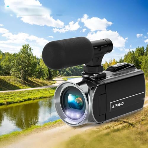 Caméscope 4K 48MP rotatif avec microphone externe et stockage inclus - 4