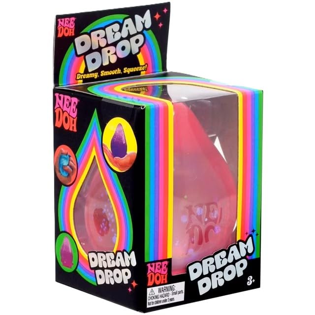 Schylling NeeDoh Dream Drop - Sensory Squeeze Toy with Dreamy Smooth Squeeze - 3 Tall - Pink (Pack of 1)