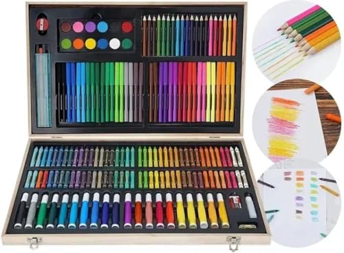 Ensemble d'art 220 pcs avec marqueurs et pastels pour artistes