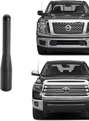 AMFRNE Antena corta y elegante de radio negra mate, compatible con Toyota Tundra Tacoma, Nissan Titan Frontier Trucks, caja fuerte para lavado de