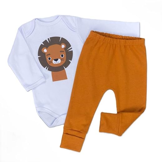 Conjunto Bebê Body Manga Longa + Calça com Pé Reversível – Bichinhos Carinhosos - Loja Era Uma Vez