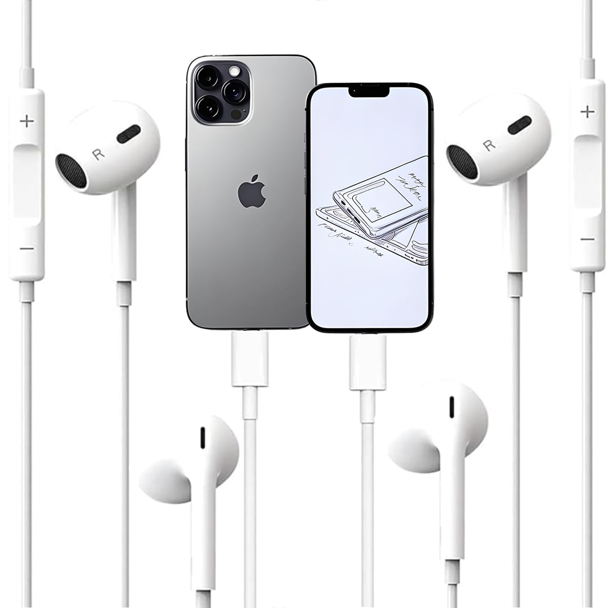 2 Packs-for iPhone Headphones for Phone Earbuds Wired Lightning Headphone [MFi Certified] Built-in Mic & Volume Control,for iPhone 14/13/12/11/XR/X/8/7,All iOS System