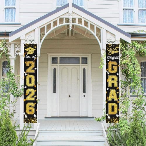 Image of Graduation Decorations 2026 Grad Porch Banner for Any Schools or Grades Graduation Banner Class of 2026 Party Decor
