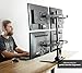 VIVO Black Adjustable Quad Monitor Desk Stand Mount, Free Standing Heavy Duty Glass Base, Holds 4 Screens up to 27 inches, STAND-V004FG