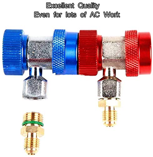 Adjustable R134A Adapter Fittings High-Low Quick Coupler Ac Car Air Conditioner Refrigeration Freon Manifold Gauge Hose Connector, 1/4 Sae Hvac #TOP6