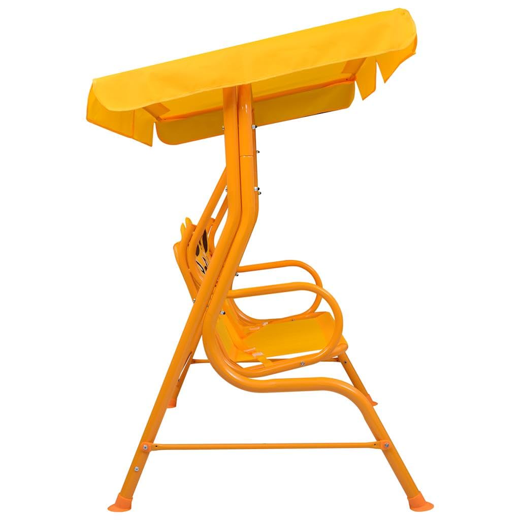 vidaXL Kinder Hollywoodschaukel Kinderschaukel Gartenschaukel Gartenbank Schaukelbank Hängeschaukel Gartenmöbel Gelb 115x75x110cm Stoff