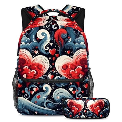 Cartable grande capacité War of Red Hearts pour étudiant ado et voyage