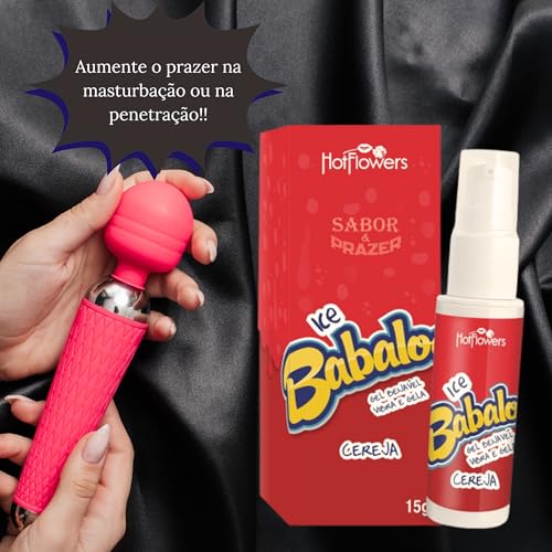 BABALOO ICE PARA GEL COMESTÍVEL BEIJÁVEL SEXO ORAL MASSAGEM CORPORAL SENSUAL HOTFLOWERS 15G (CEREJA)