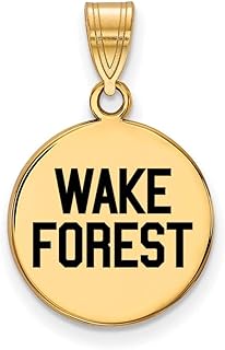 Wake Forest Medium (5/8 Inch) Enamel Disc Pendant (Gold Plated)