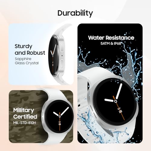 Image of Samsung Galaxy Watch8 (40mm, LTE, Silver) with 3nm Processor | Dual GPS | Sapphire Glass & Armor Aluminum | 5ATM & IP68 | BP, ECG, IHRN & Vascular Load Monitoring | Anti-oxidant Index