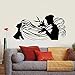 HANZHAO Parrucchiere Adesivi murali in Vinile Capelli Lunghi Ragazza Sexy Parrucchiere Decorazione Salone di Bellezza Adesivi in ​​Vinile Rimovibile Barbiere Decorazione Adesivi murali 85X42cm