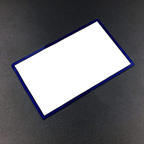 Image of Glass Top Upper Screen Frame Lens Cover LCD Screen Protector with Adhesive for 3DS XL /New 3DS XL LLConsole(Blue)