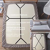 Bed Sheet Holder Straps - Sheet Straps Adjustable Bed Sheet Clips Fasteners Keep Sheets Stays in Place,2Pcs/Set Black — image 2