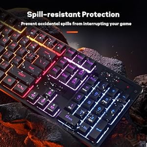 Redragon K521 Upgrade Rainbow LED Gaming Keyboard, 104 Keys Wired Mechanical Feeling Keyboard with Multimedia Keys, One-Touch Backlit, Anti-Ghosting, Compatible with PC, Mac, PS4/5, Xbox — photo 6 of 6