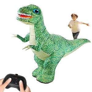 OBEST Juguetes de Dinosaurios Teledirigidos, 90CM Coche de Dinosaurios Eléctrico Inflable, Globo de Tiranosaurio Rex Recargable, 360° Rotación, Inflación Rápida, Regalo Sorpresa para Niños