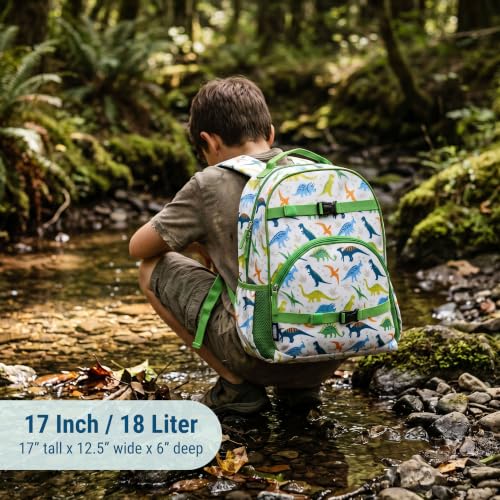 Image of Wildkin Kids Backpack for Boys & Girls, ECO rPET Recycled Lightweight Bookbag with Padded Straps