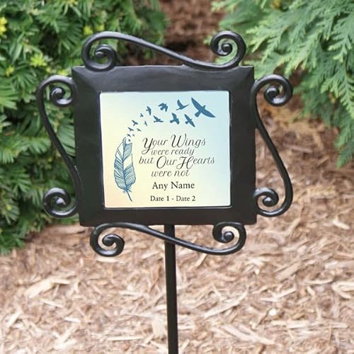 image for GiftsForYouNow Wrought Iron Personalized Memorial Garden Stake with Cu