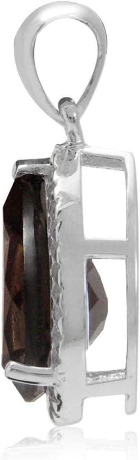 Silvershake 18X13mm Huge Pear Shape Gemstone White Gold Plated or 14K Yellow Gold Plated 925 Sterling Silver Teardrop Gemstone Pendant Jewelry for Women - Image 3