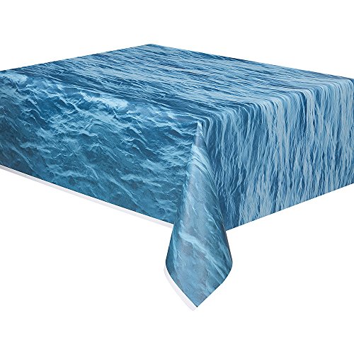 Unique Tableware Ocean Waves Plastic Tablecover-108 X 54" | 1 Pc, 54" X 108" #TOP1