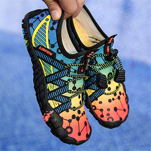 Image of UBFEN Water Shoes for Kids Boys Girls Aqua Socks Barefoot Beach Sports Swim Pool Quick Dry Lightweight Toddler Little Big Kid | Lightweight, Barefoot-style, Perfect for Water parks, Beach, Pool, Kayak, Creek Hiking, Camping, Toddler, Little Kid, Big Kid