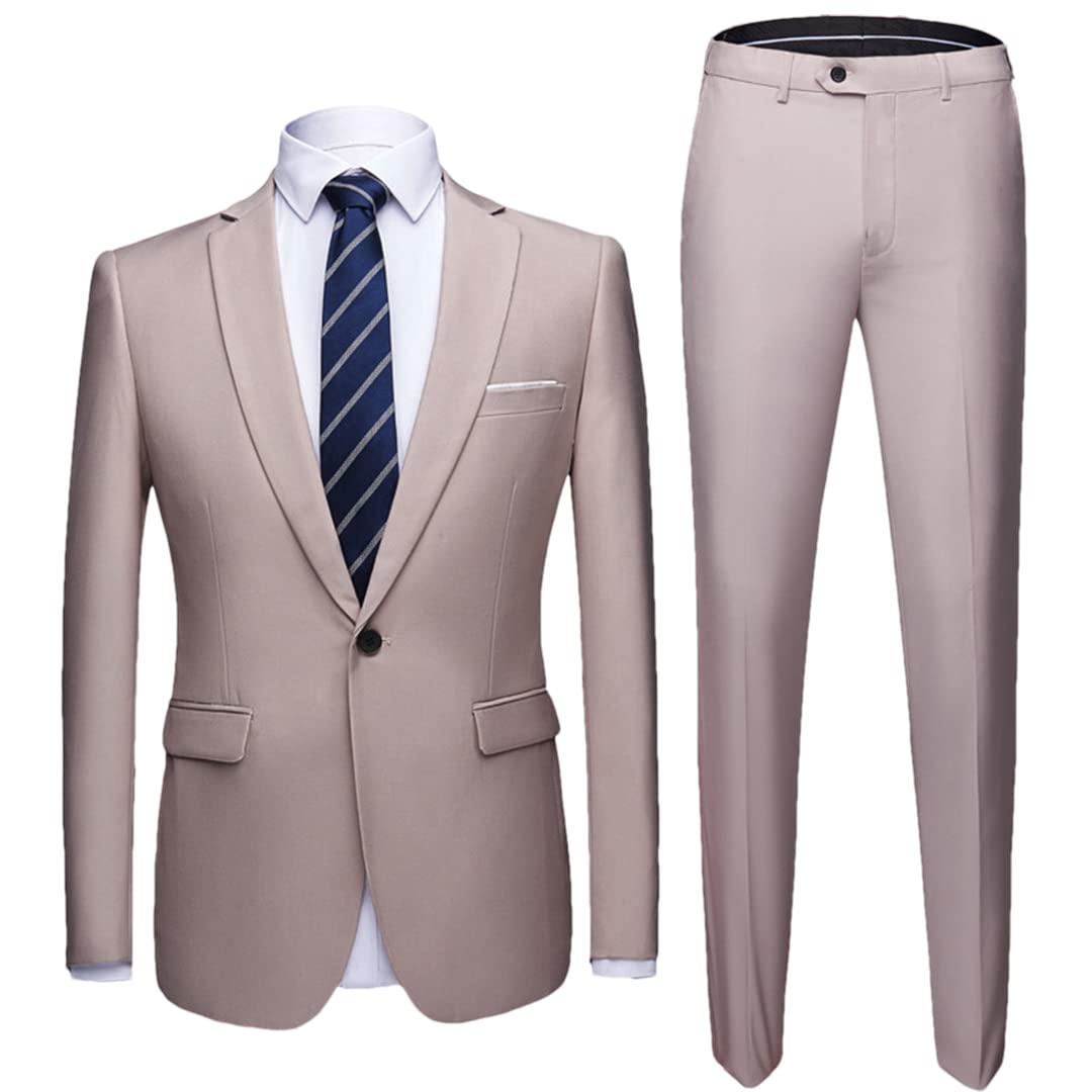 Męski garnitur slim fit, męski garnitur 2-częściowy zestaw, marynarka, kamizelka spodnie, męski garnitur smokingowy, 1 przycisk Mi Bai Se, XL