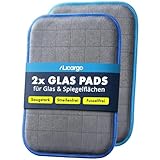 LICARGO 2X Glas & Scheiben Pads - Carbon Fenstertuch streifenfrei mit saugfähigem Kern - Mikrofaser Glastücher Auto für Autoscheiben & Spiegel - Glasreinigungstücher Fenstertücher Glastuch 16x22cm