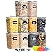 GoMaihe 1.6L Botes Cocina, Juego de 10 Piezas de Recipiente de Botes Cocina Almacenaje de Plástico de Alimentos Sellados con Tapa, Se Utiliza para Almacenar Cereales, Pasta, Arroz, Harina, Etc