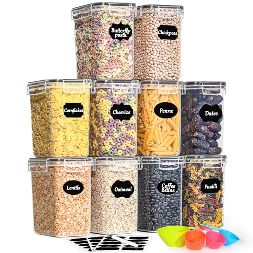 GoMaihe 1.6L Vorratsdosen 10 Set, Aufbewahrungsbox Küche Luftdicht Behälter aus Plastik Mit...