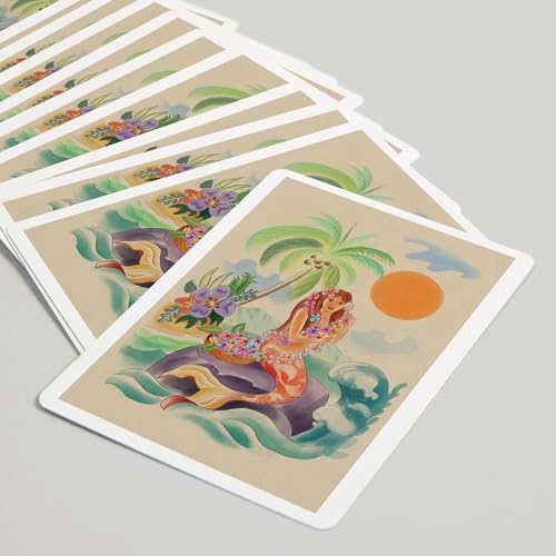 Lantern Press Tropical Mermaid, 52 naipes poker miniatura 5