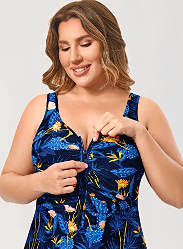 DELIMIRA Donna Costume da Bagno con Gonna Coppe