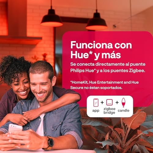 innr Zigbee E14 Bombilla Inteligente, Funciona con Hue* y Alexa (requiere puente), Luz LED Blanca y Colores, 16 Millones de Colores, Lámpara RGB, Regulable, 500 Lúmenes - 2 piezas - imagen 2