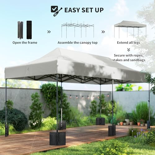 Outsunny 10x20 Heavy Duty Pop Up Canopy