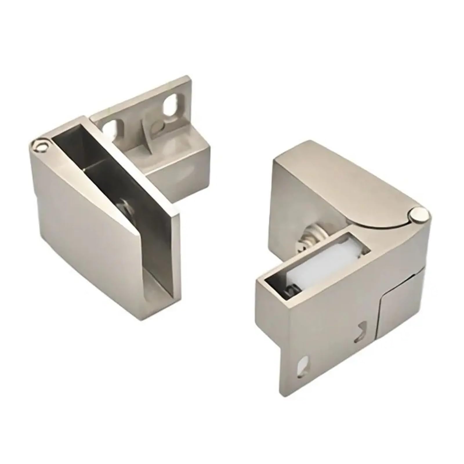 2pcs Zinc Alloy Door Hinge No Drilling Cabinet Door Hinge(Silver 1)