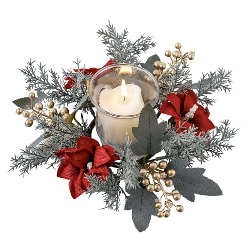 Christmas Candle Ring Kitchen Cabinet Wreath Xmas Table Centerpieces 9.8
