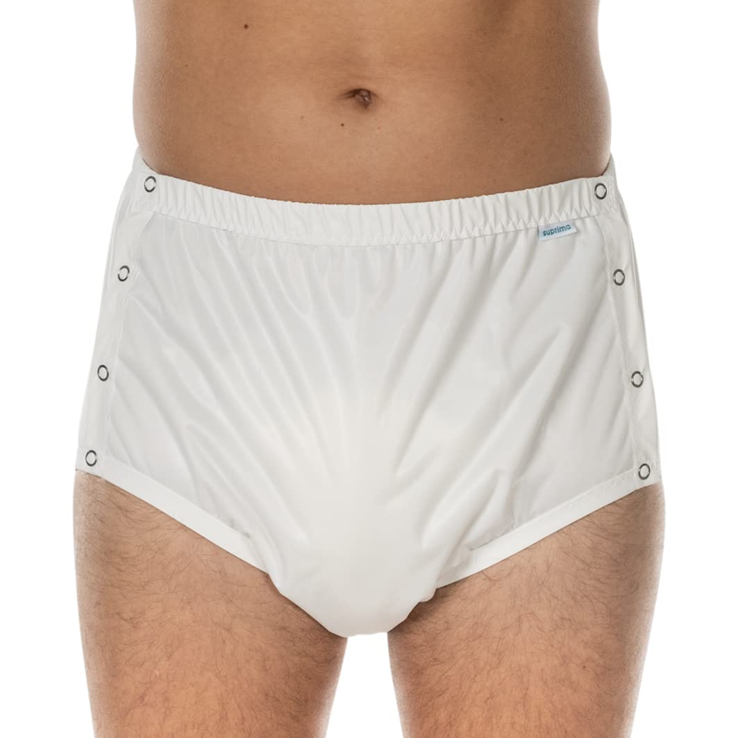 Suprima 1288 001 majtki z poliuretanu, kolor biały, do średnich i ciężkich nietrzymania moczu (Unisex L)