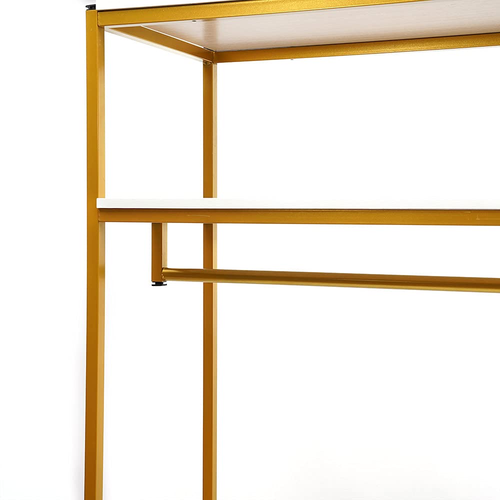 Wieszak na płaszcz, wieszak na ubrania z półkami na buty stojak ekspozycyjny do odzieży stojącej na podłodze-15kg 150 x 40 x 180 cm