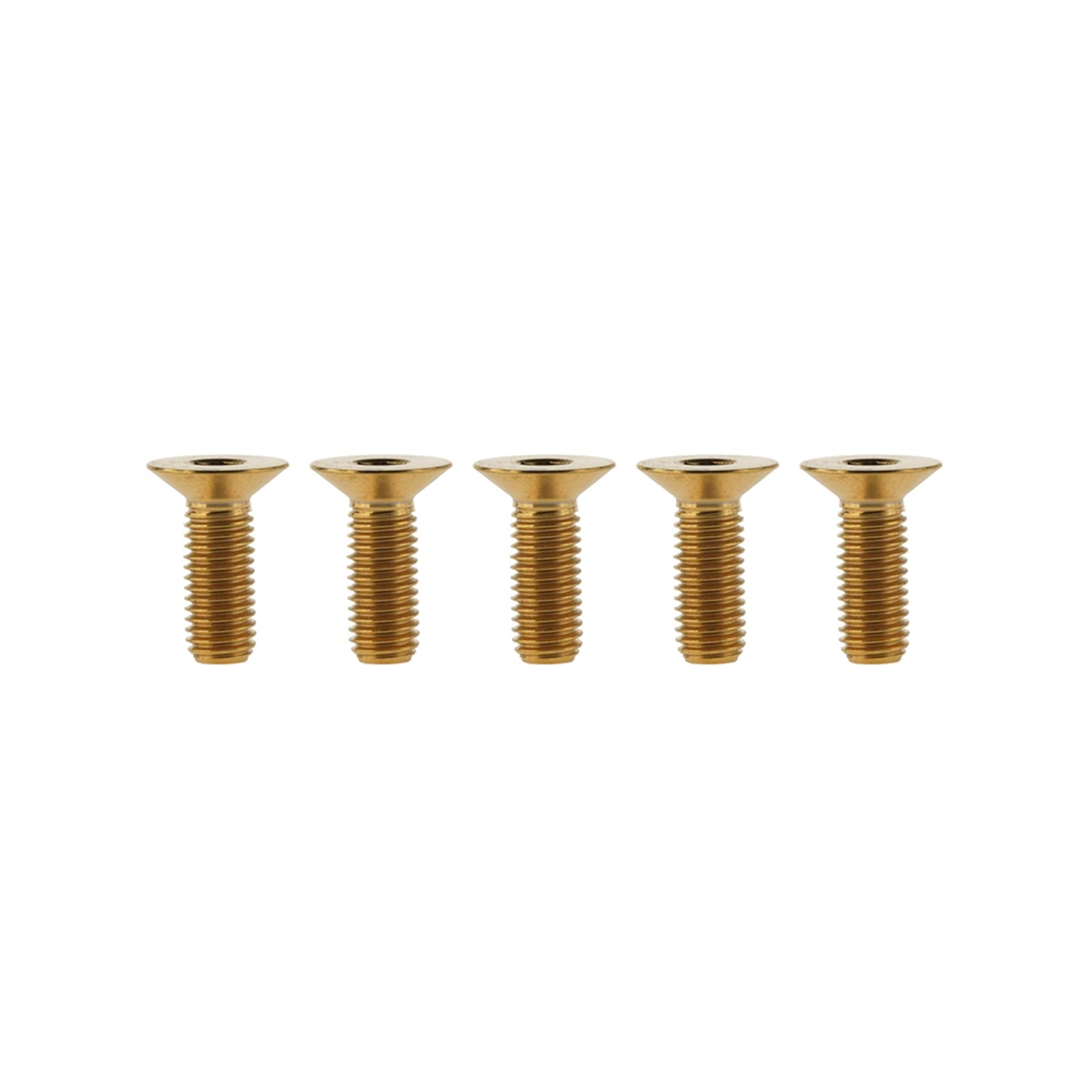vorbau Schrauben,Fahrrad Schrauben, 5pcs M6 Bicycle Stem Bolts Countersunk Head Titanium Alloy Bicycle Screws Set Gold M6 40mm (Color : Gold, Size : M6 15mm)
