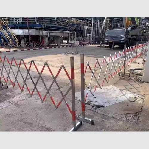 Barrera de metal expandible con ruedas, puerta de seguridad plegable portátil para control de tráfico industrial, barrera de seguridad móvil para gestión de multitudes y control de acceso