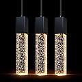 SEENMING HOUSE Mini Integrated Hanging Crystal Kitchen Island Modern Concise Pendant Ceiling Light Fixture,for Kitchen Island Dining Room Bedroom Hallway,UL Listed (Black, 3 Pack)