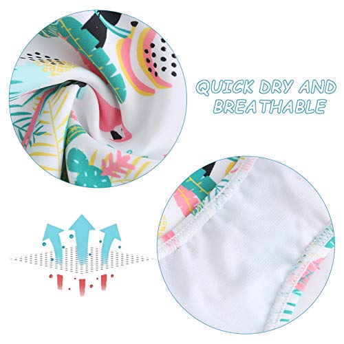 Big Girls One Piece Swimsuits Hawaiian Ruffle Bathing Suit for Kids Floral Swimwear Tropical Birds Size 14/12-144