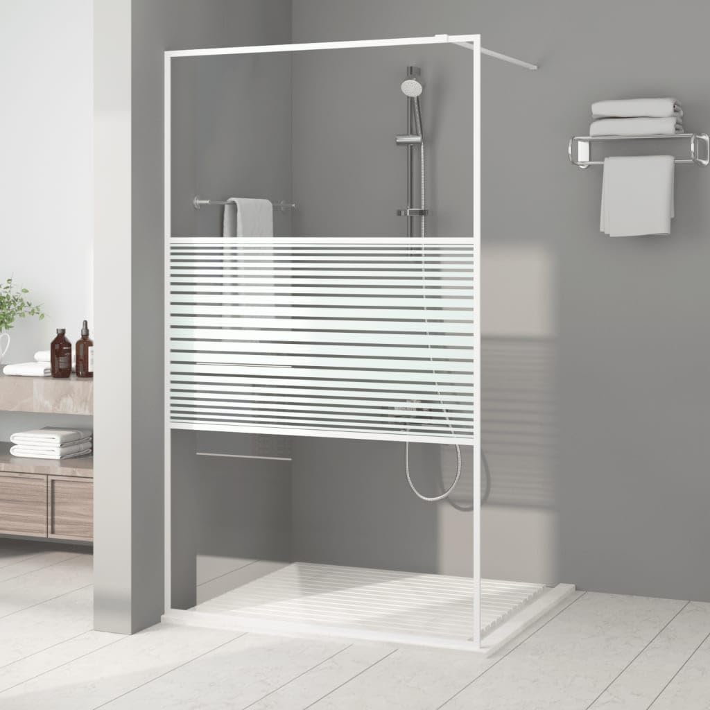 Nowoczesna ścianka prysznicowa do łazienki z bezpiecznego szkła ESG przegroda prysznicowa 5 mm i regulowana rama aluminiowa do kabiny prysznicowej z przezroczystego szkła 115 x 195 cm w kolorze białym