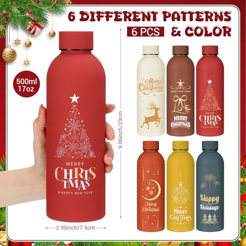LemonRoad 6 Pcs Christmas Stainless Steel Cup, 17 oz Employee Appreciation Reusable Gift, Thank You Water Bottle Bulk, Color Sport Bottle, Inspirational Team for Coworker Teacher Nurse Staff Gift by LemonRoad - Image 2