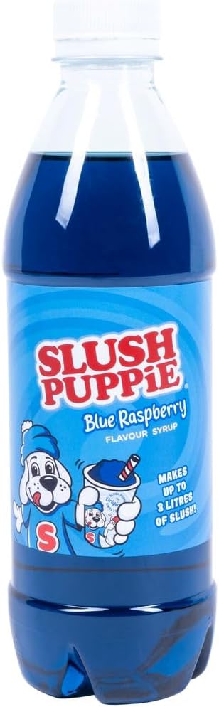 Blue Raspberry SLUSH PUPPiE Syrup. 500ml of Iconic Blue Raspberry Flavour. Genuine Slush Puppy Syrup from Fizz Creations. Officially Licensed SLUSH PUPPiE Merchandise.