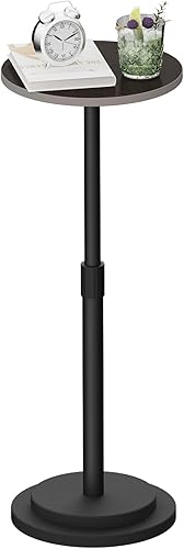 Miniatura 11 de Mesa de Bebidas con Altura Ajustable, Soporte de Plantas de Metal Redondo Vintage para Interiores, para Espacios Pequeños, Sala de Estar,