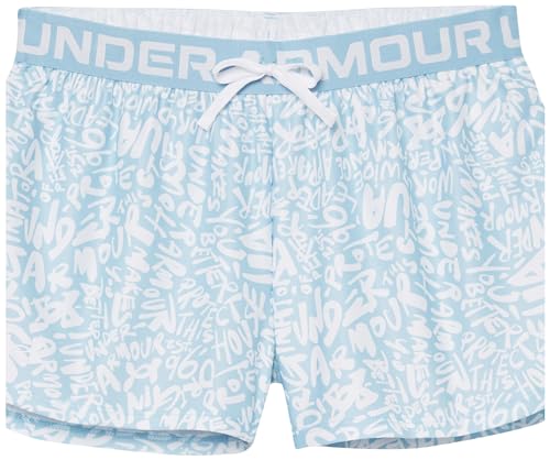 Under Armour Girls Play Up Shorts, (490) Blizzard/White-Plus, X-Large2